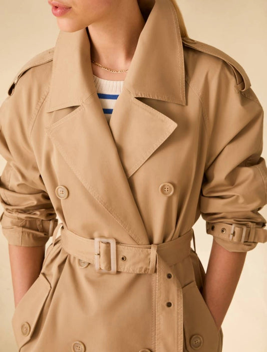 Penny Black PBBVETTURA Trench doppiopetto in gabardine - SABBIA