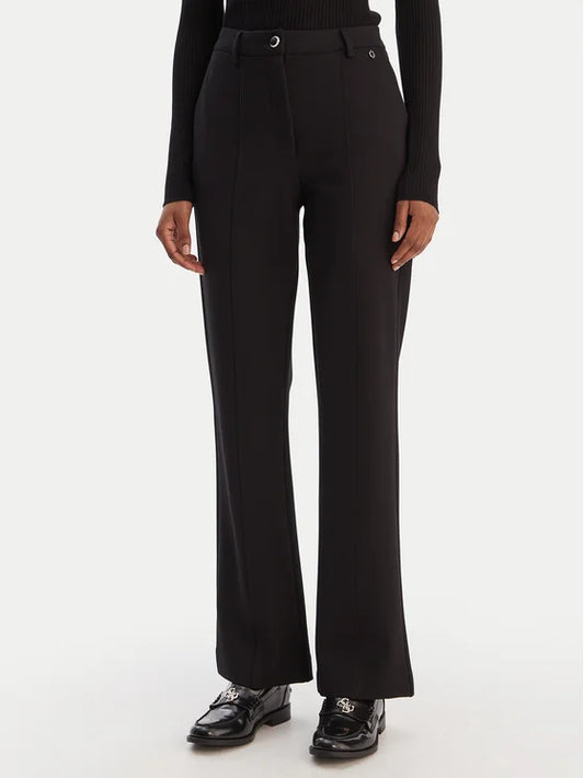 Guess W6RB11KCMU2 Pantaloni Zoe Nero Straight Leg