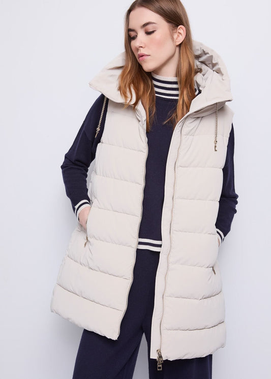 Gilet da donna con cappuccio e coulisse a catena - art. 521BD35008