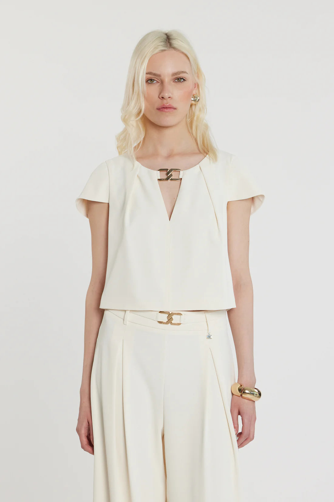 Relish Blusa CAPUCINE corta maniche corte con goccia più passante logo