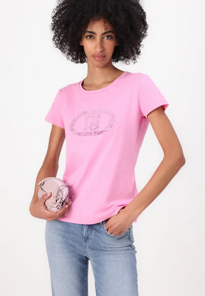 T-shirt con logo e strass LIUJO articolo TA5173JS003M9294