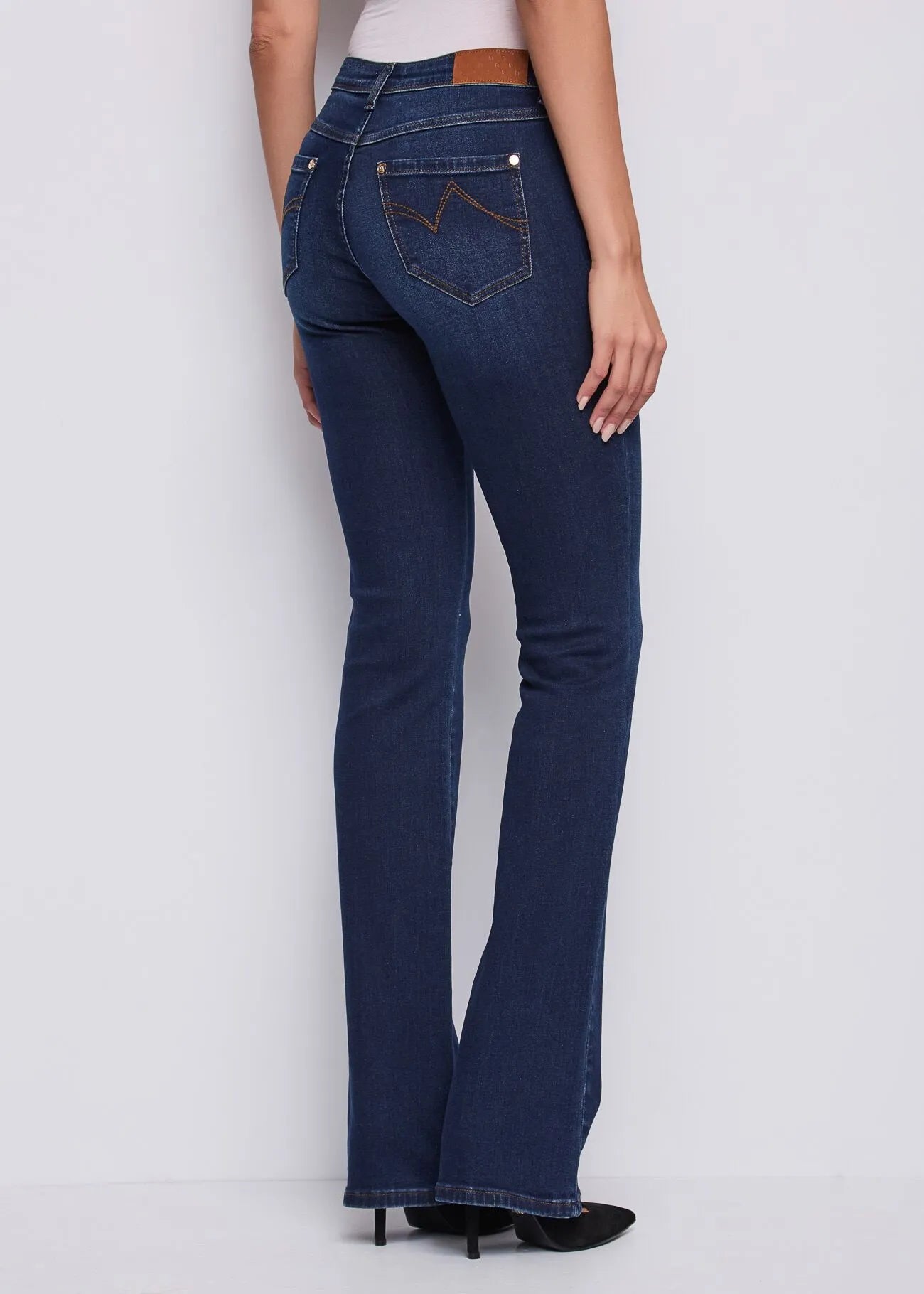 Jeans da donna con charm GJ e bottoni 251_521BD26025 BLU DENIM