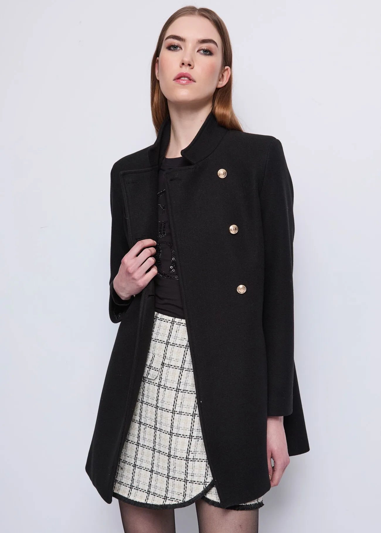 Cappotto da donna doppiopetto con bottoni dorati GAUDI 521BD35018_2001