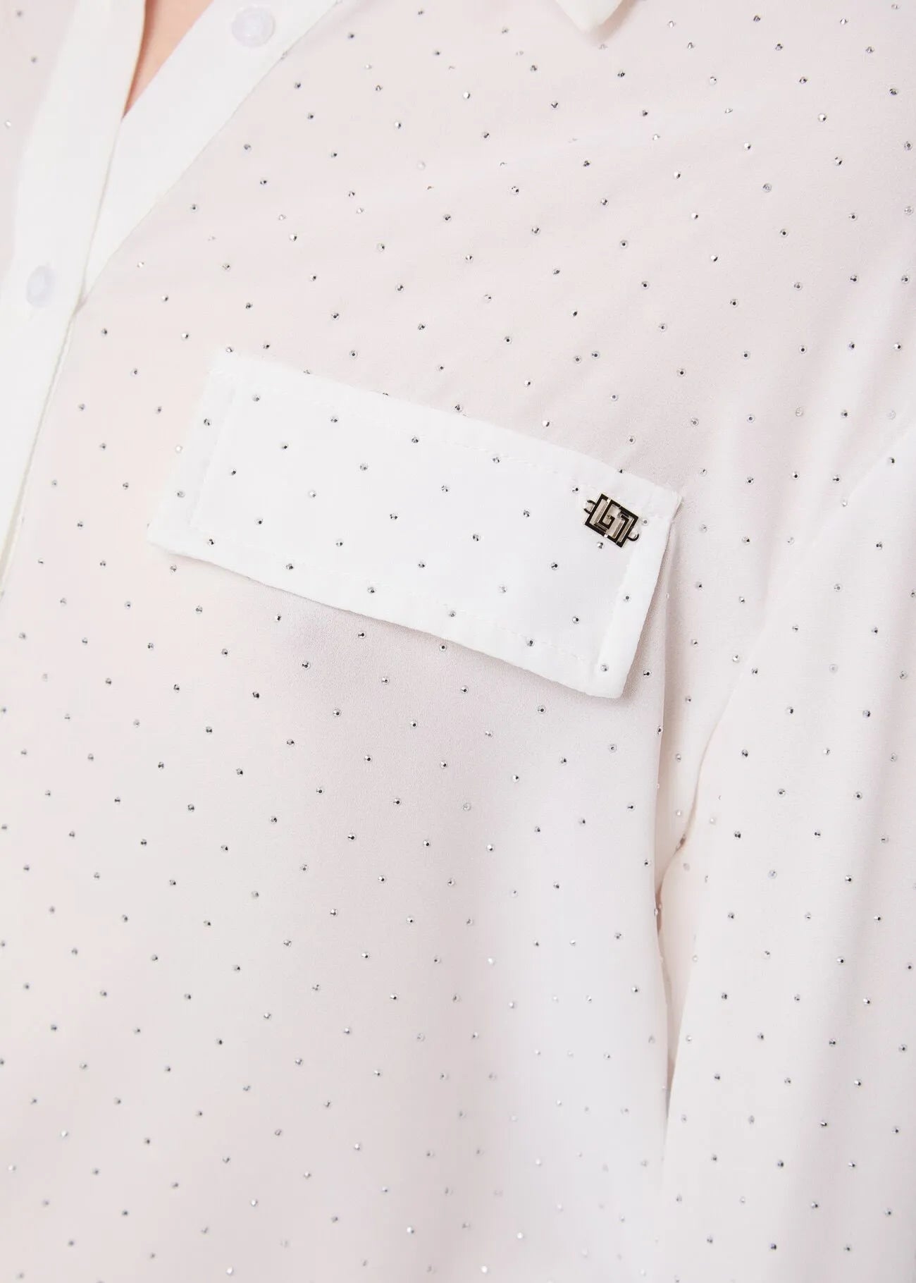 Nuova Collezione Camicia bianca da donna con strass e taschini GAUDI 521BD45003_2101
