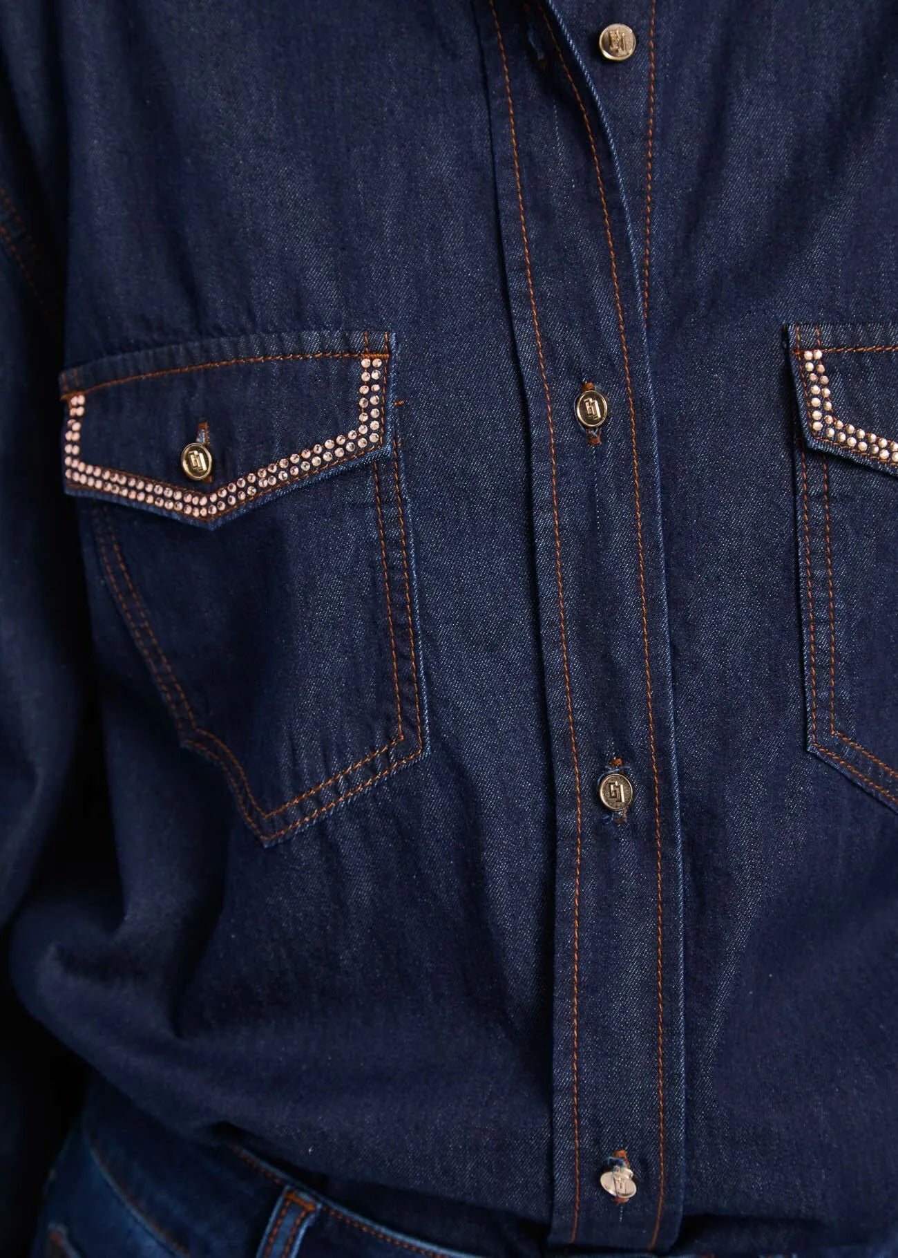 Camicia da donna in denim con strass GAUDI