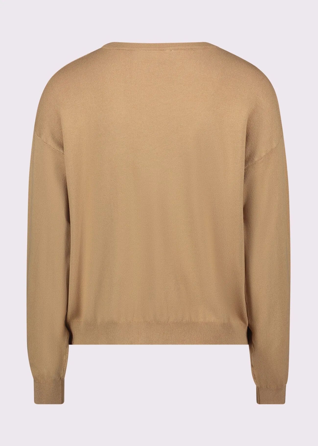 Maglia beige da donna con scollo a V e logo GAUDI 521BD53001_2369