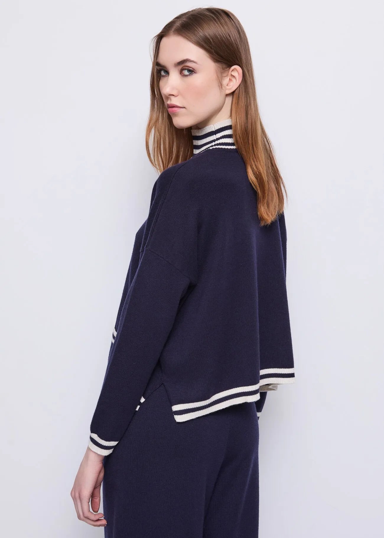 Nuova Collezione Maglia bLU da donna in filato con righe GAUDI 521BD53007_2912