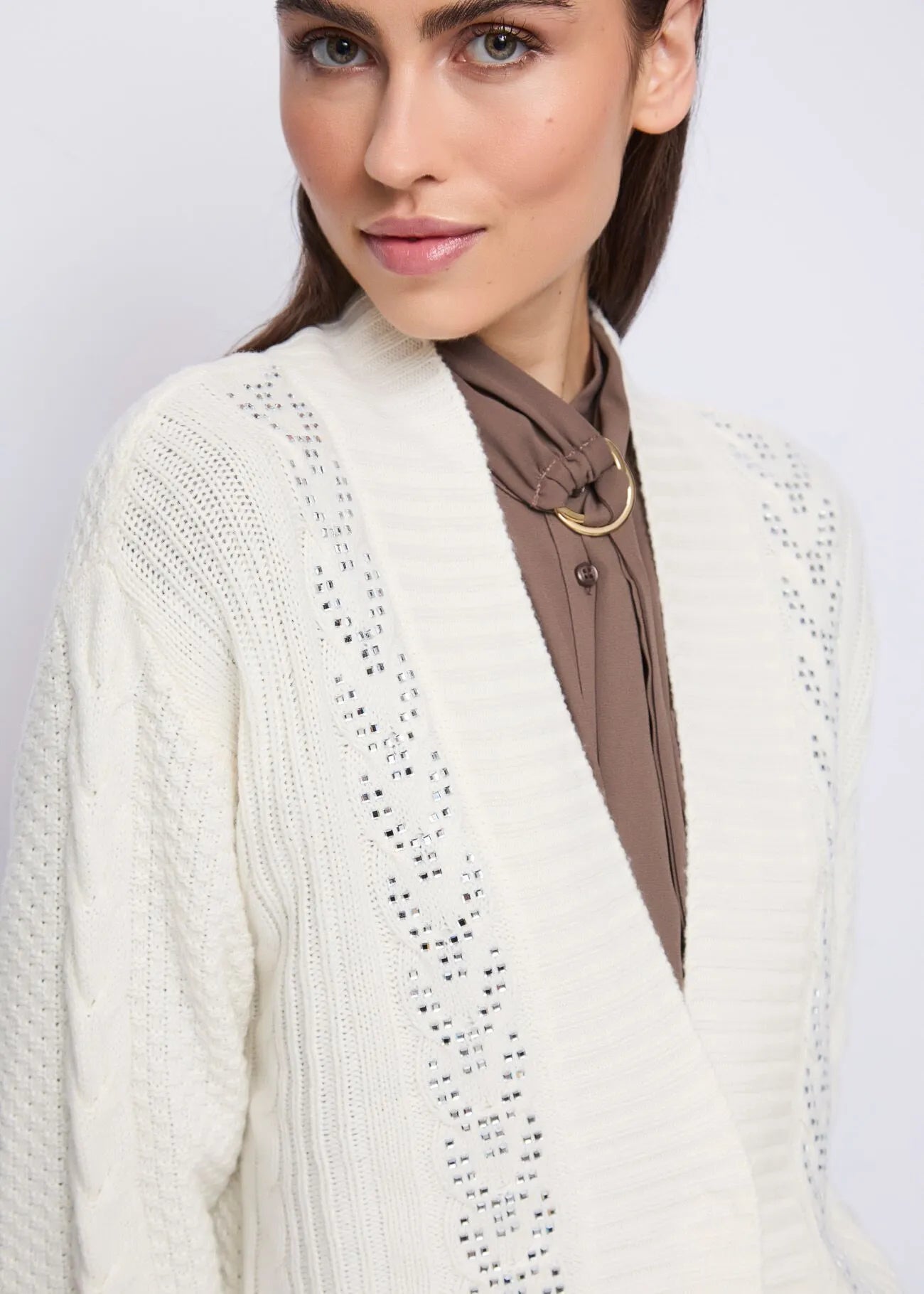 Nuova Collezione Cardigan da donna con strass gaudi 521FD53015_3213