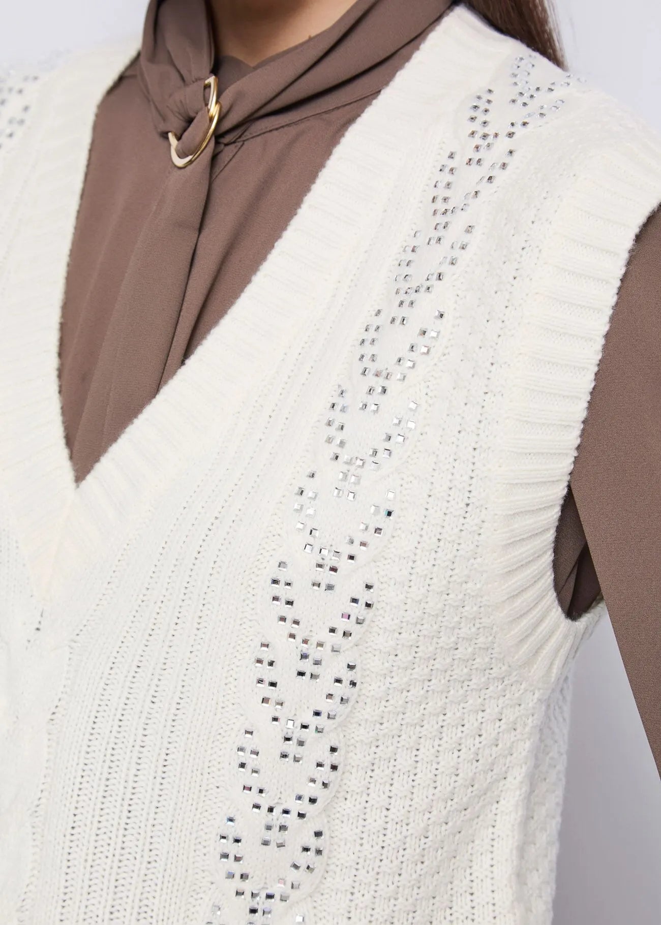 Gilet da donna con strass GAUDI 521FD53017_3213