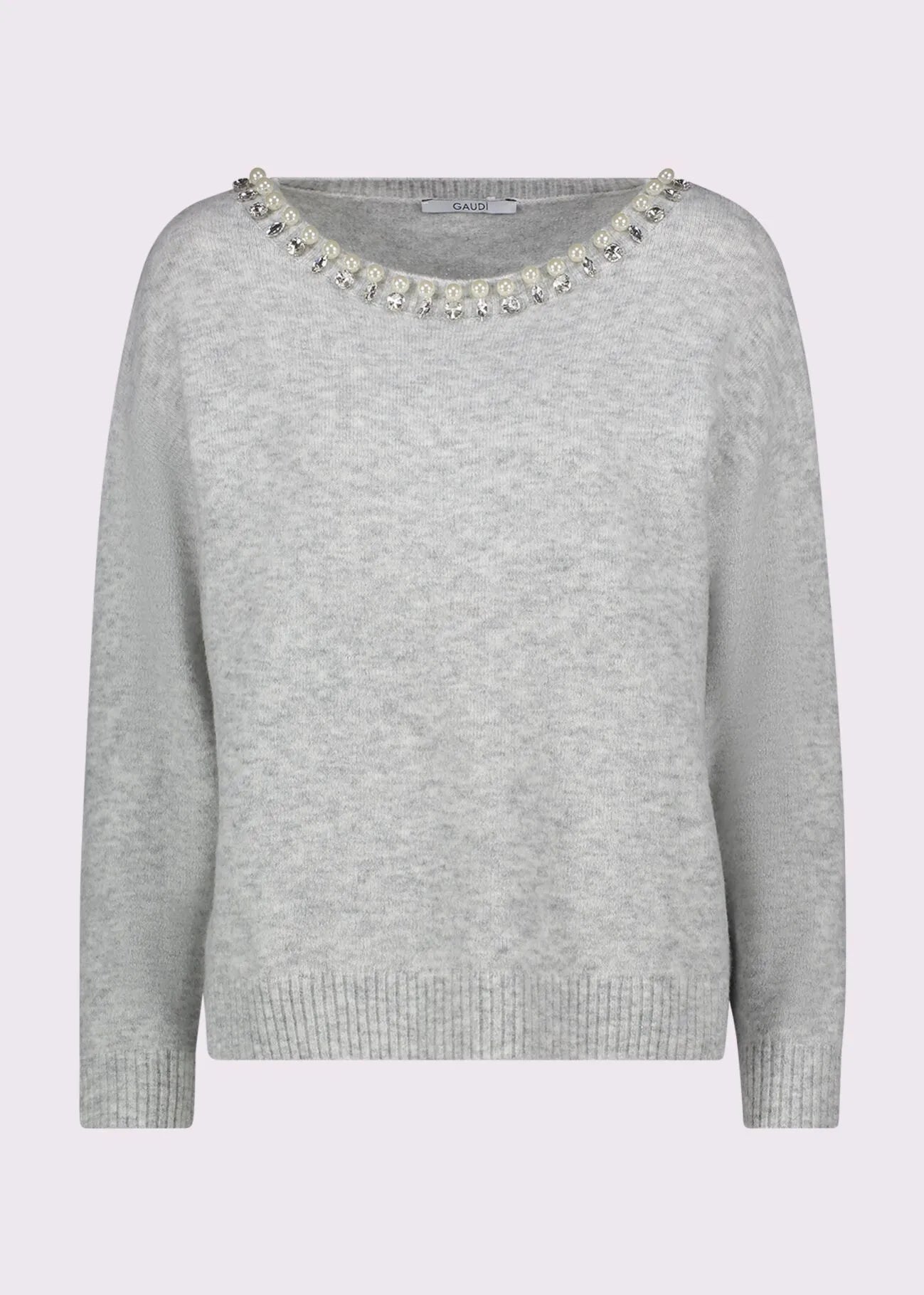Maglia grigia da donna con strass GAUDI 521FD53019_2042