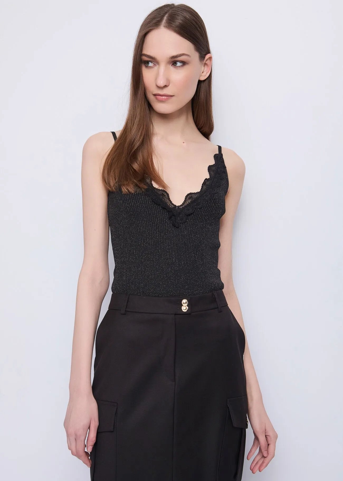 Top da donna in filato lurex con pizzo GAUDI 521FD53031_2001