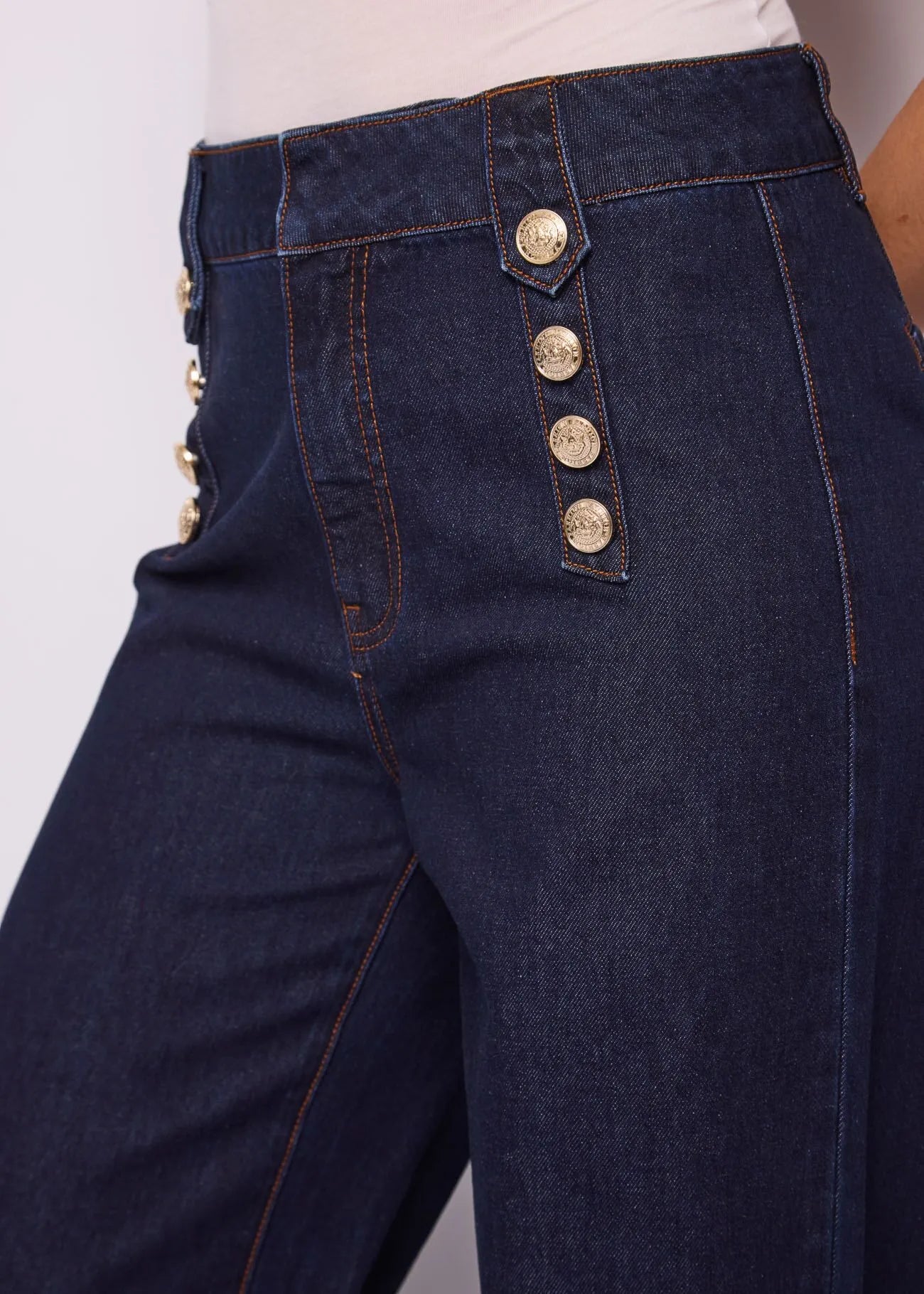 Gaudi 621BD26039 Jeans wide leg da donna con bottoni