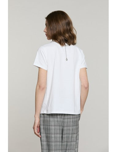 T-shirt KANTA mezza manica con girocollo + fiocco strass RELISH