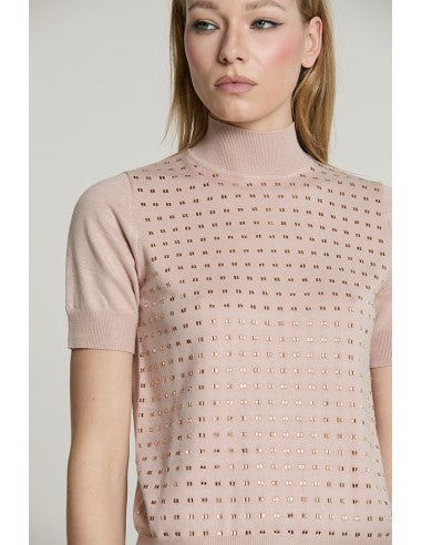 Maglia CRAIGE mezza manica collo vulcano con baguette RELISH