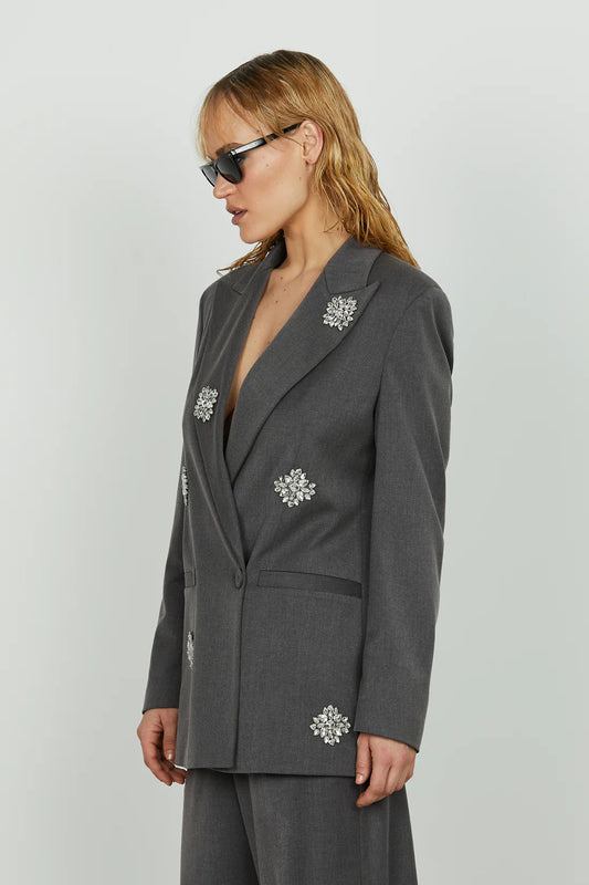 Relish Giacca DULEDA manica lunga doppio petto applicazioni fiori strass