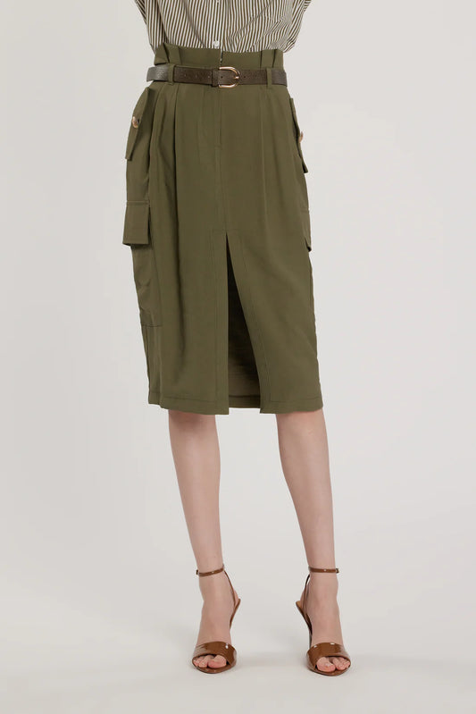 Relish Longuette CLERY vita alta con patte più tasconi più cintura più spacco