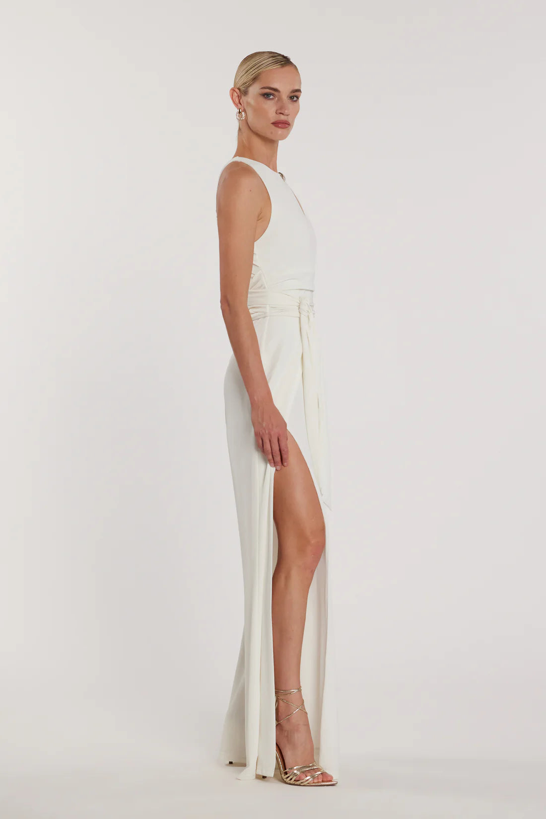 Relish Tuta PONKY_A vita alta più cintura più Pantalonelone a zampa con spacchi più accessorio