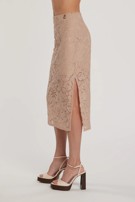 Relish Longuette ADELA vita alta con spacco pizzo