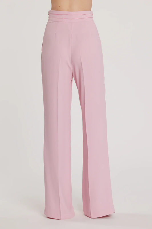 Relish Pantalone MORITA vita alta con pinces più piping largo