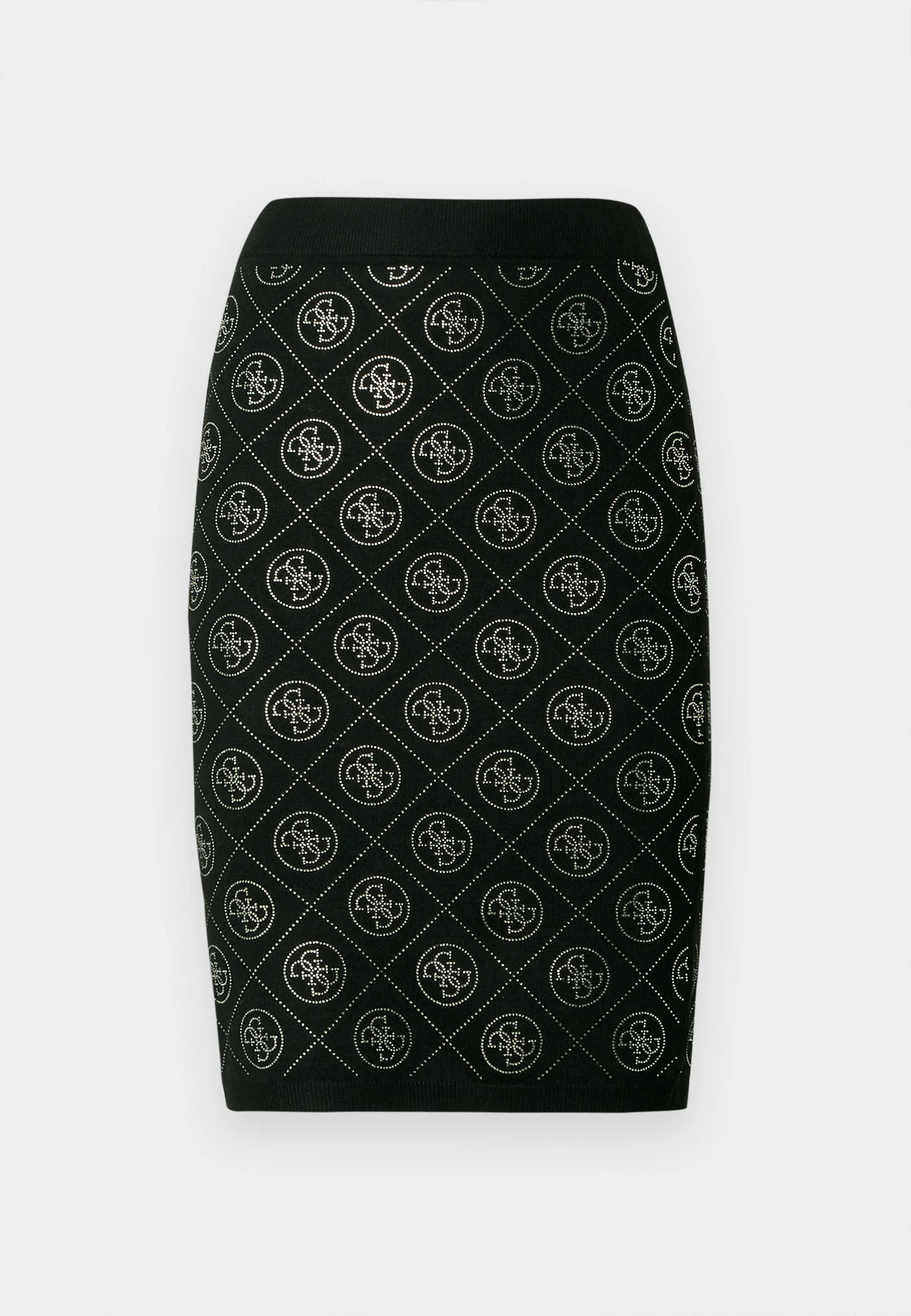 Guess RHINESTONES SKIRT - Pencil skirt - jet black