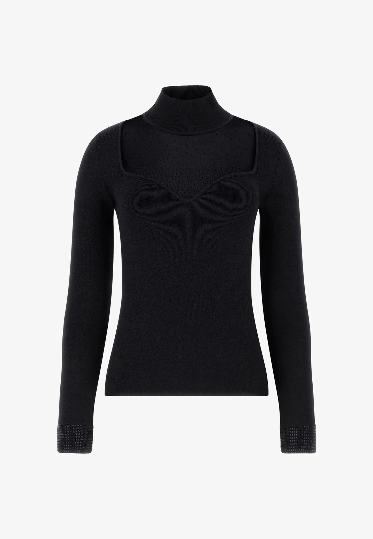 Guess LS MN LUCY RHINESTONES SWTR - Maglione - schwarz