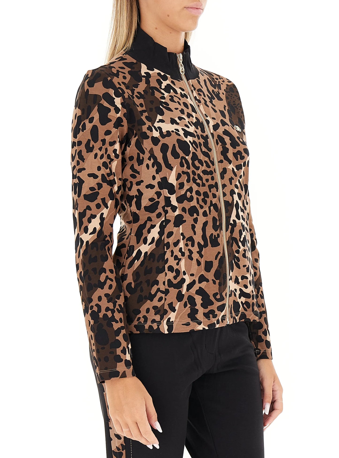 LIU JO SPORT Felpa con zip ARTICOLO TF5190JS182 COLORE CIOCCOLATO