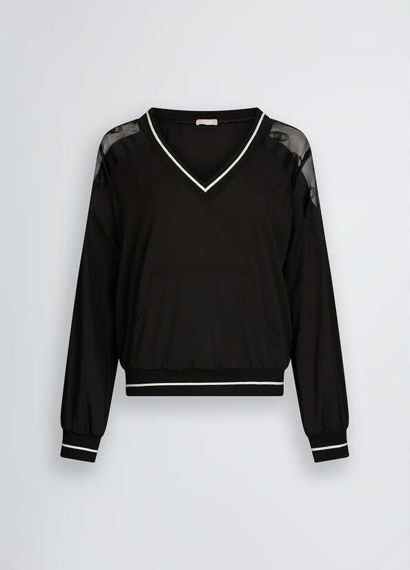 Felpa con scollo a V LIUJO articolo TA5201TS92222222