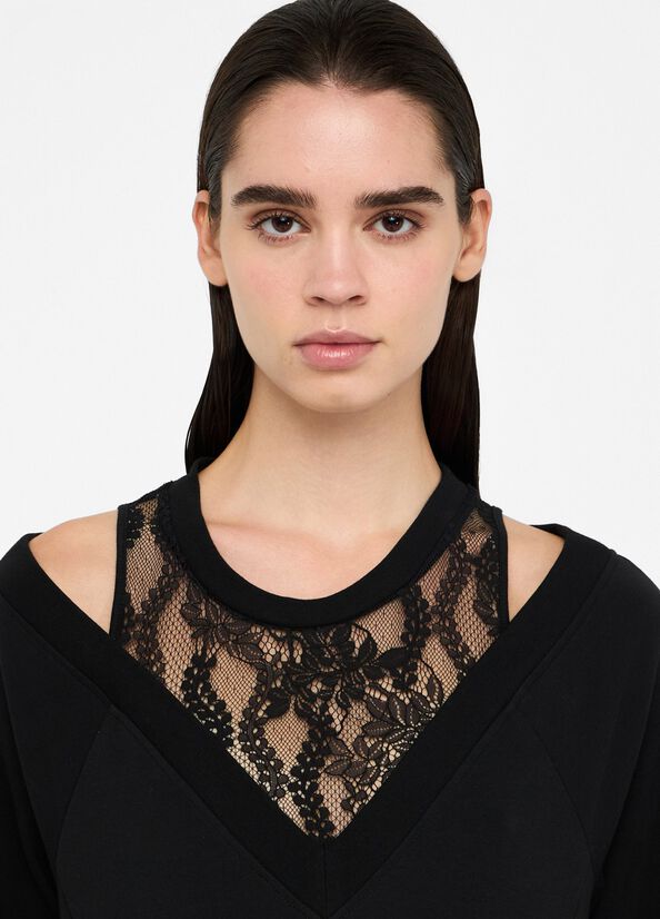 Abito in felpa con pizzo LIUJO articolo TF5014J452303N66