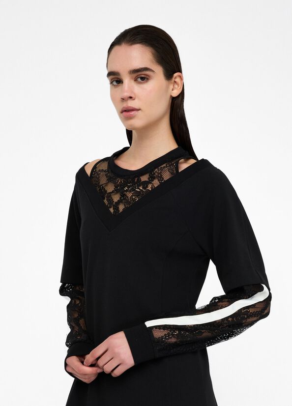 Abito in felpa con pizzo LIUJO articolo TF5014J452303N66