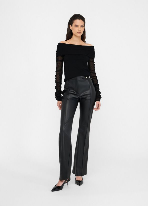 Pantaloni flare in tessuto spalmato LIUJO articolo CF5016E062422222