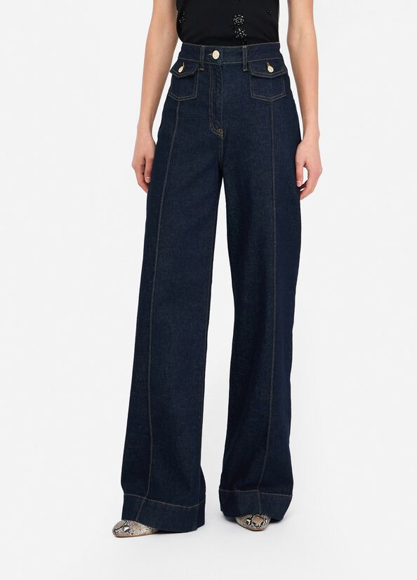 Jeans flare a vita alta con tasche articolo CF5135D5025B1726 LIUJO