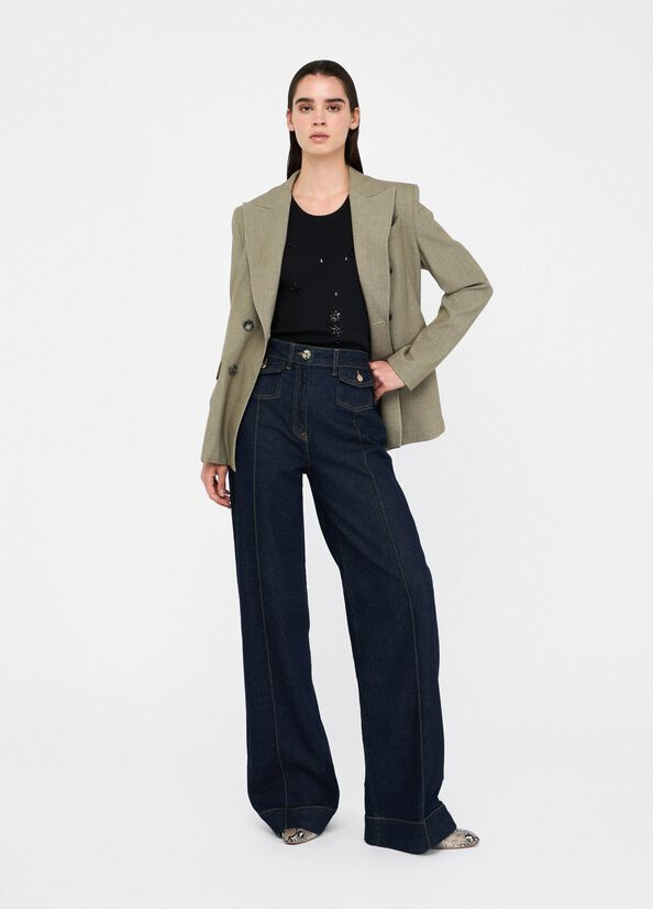Jeans flare a vita alta con tasche articolo CF5135D5025B1726 LIUJO
