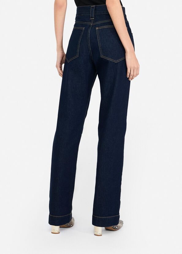 Jeans straight con perle gioiello LIUJO articolo CF5110D502878945