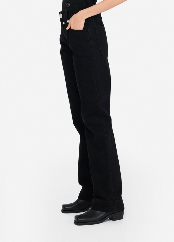 Jeans straight con perle gioiello LIUJO articolo CF5110D502887019