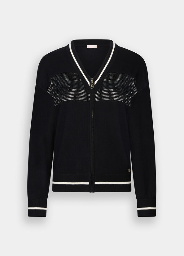 N. articolo TF5208MS49I03N66 Cardigan con zip e strass LIUJO
