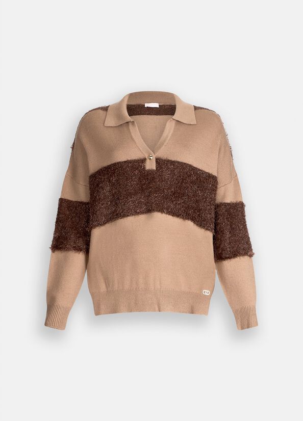 Polo in lana a righe LIUJO articolo TF5221MA51IC3839
