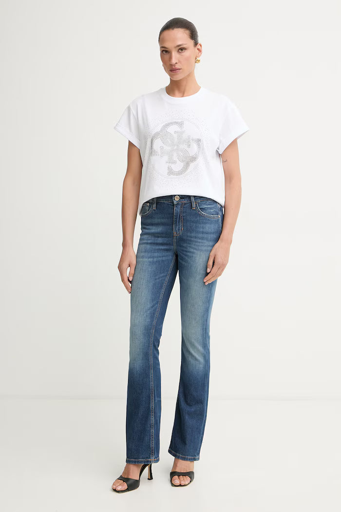 Guess W6YI18 K4331 t-shirt da donna in cotone