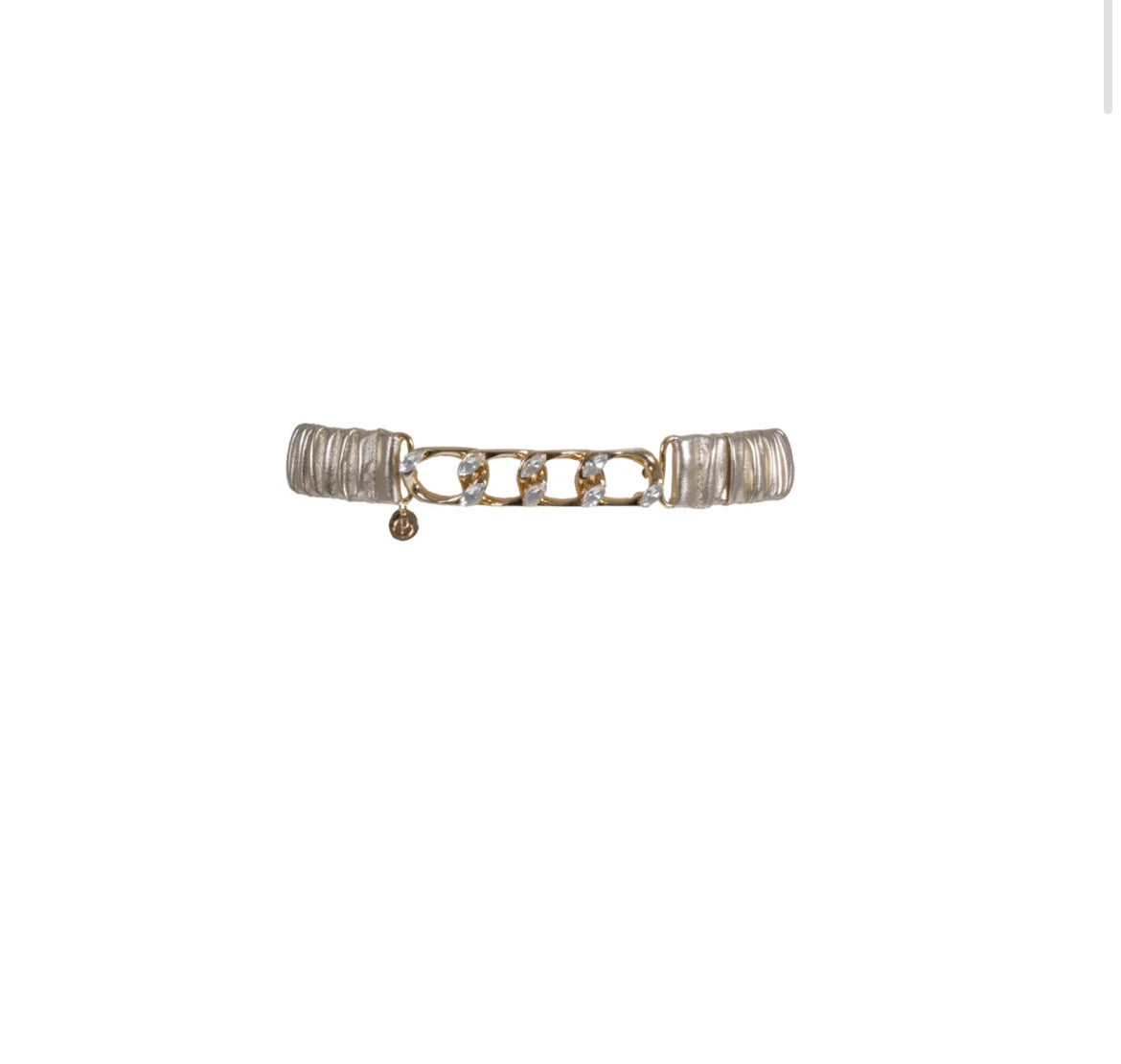CEINTURE WILKES AVEC BOUCLES, ANNEAUX DE BOUCLE ET CUIR ÉCOLOGIQUE CABOCHON