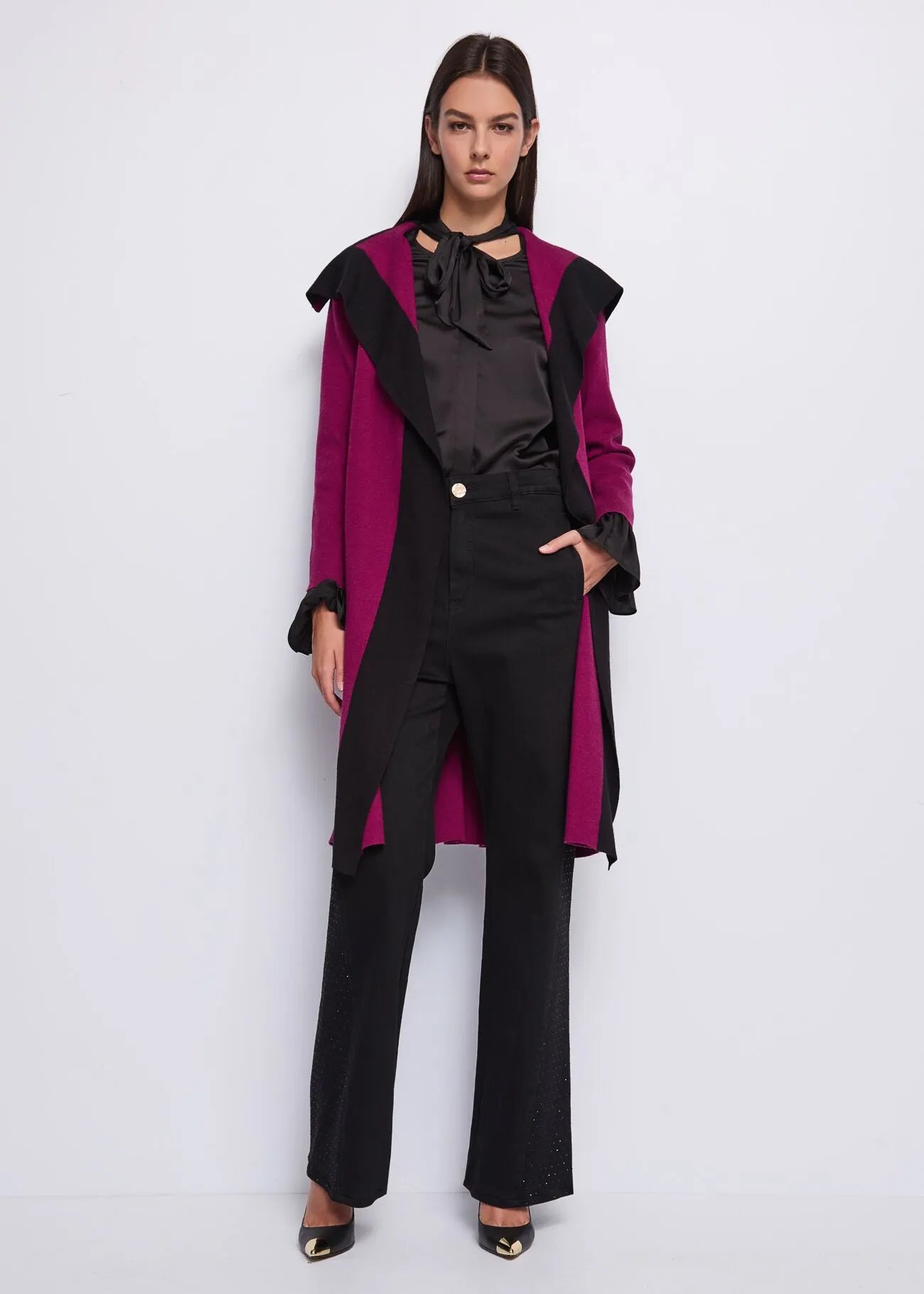 Cardigan in maglia con cintura - art. 521DD33001 - Denny Rose Autunno Inverno 2025/26