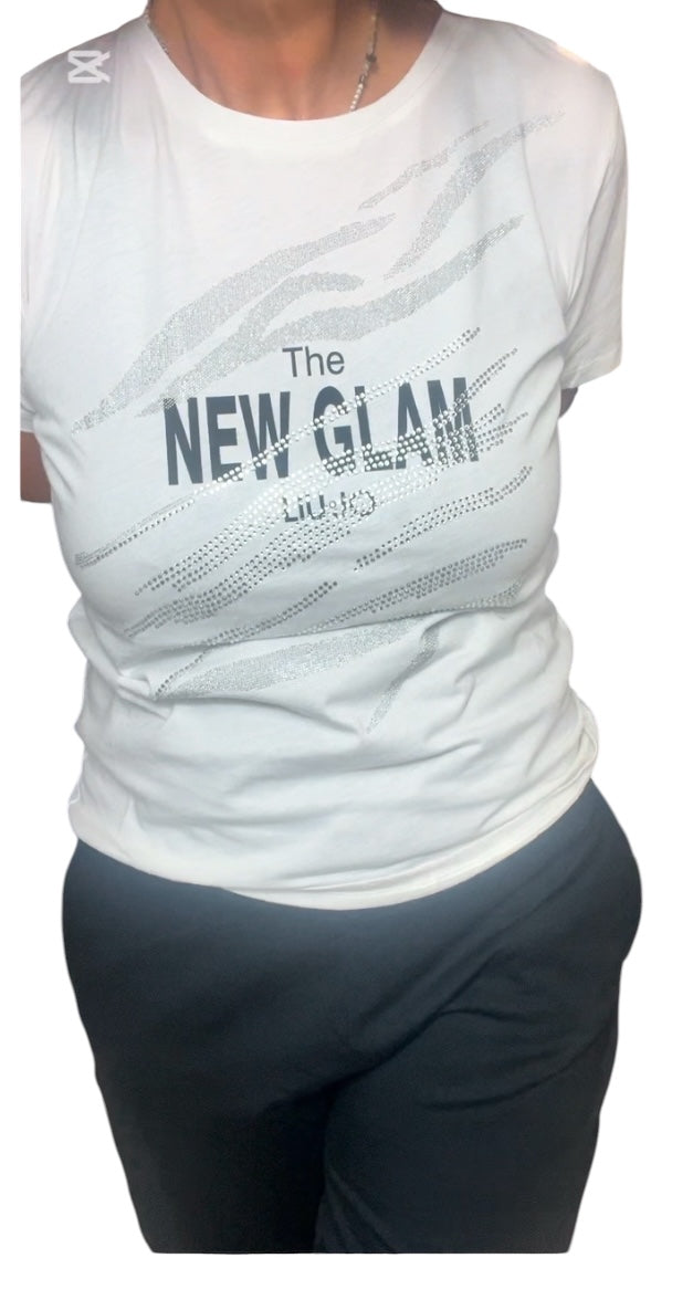 T-shirt LIUJO TF4205 JS923 Bianca Regular fit