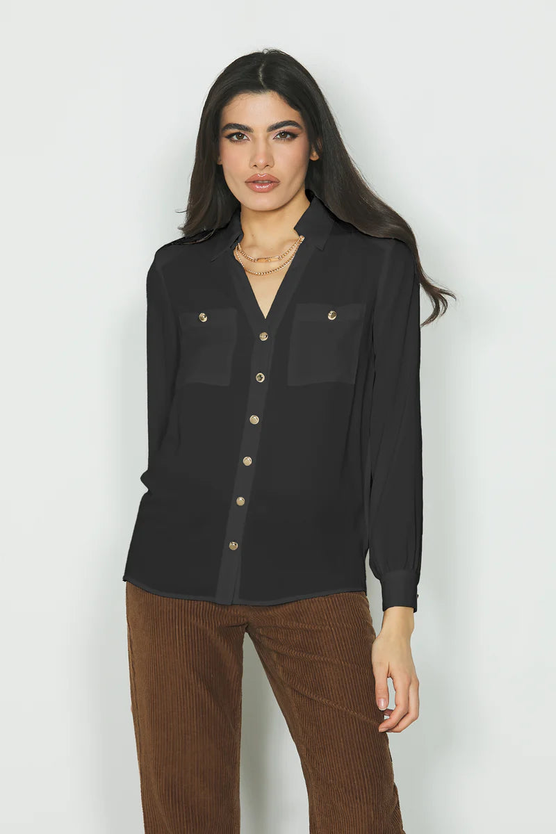 Camicia SUGILLITE_A manica lunga con collana più tasche RELISH