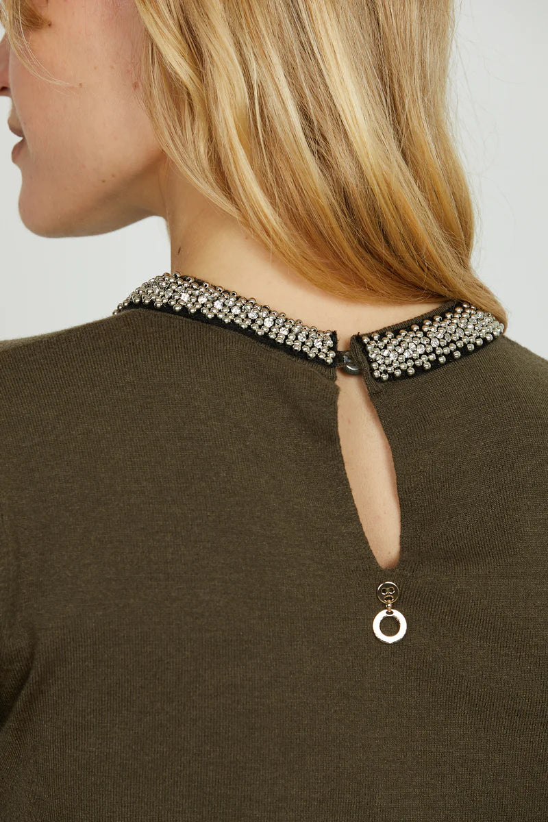 Maglia ACTERIA mezza manica con goccia più applicazione perline più strass RELISH