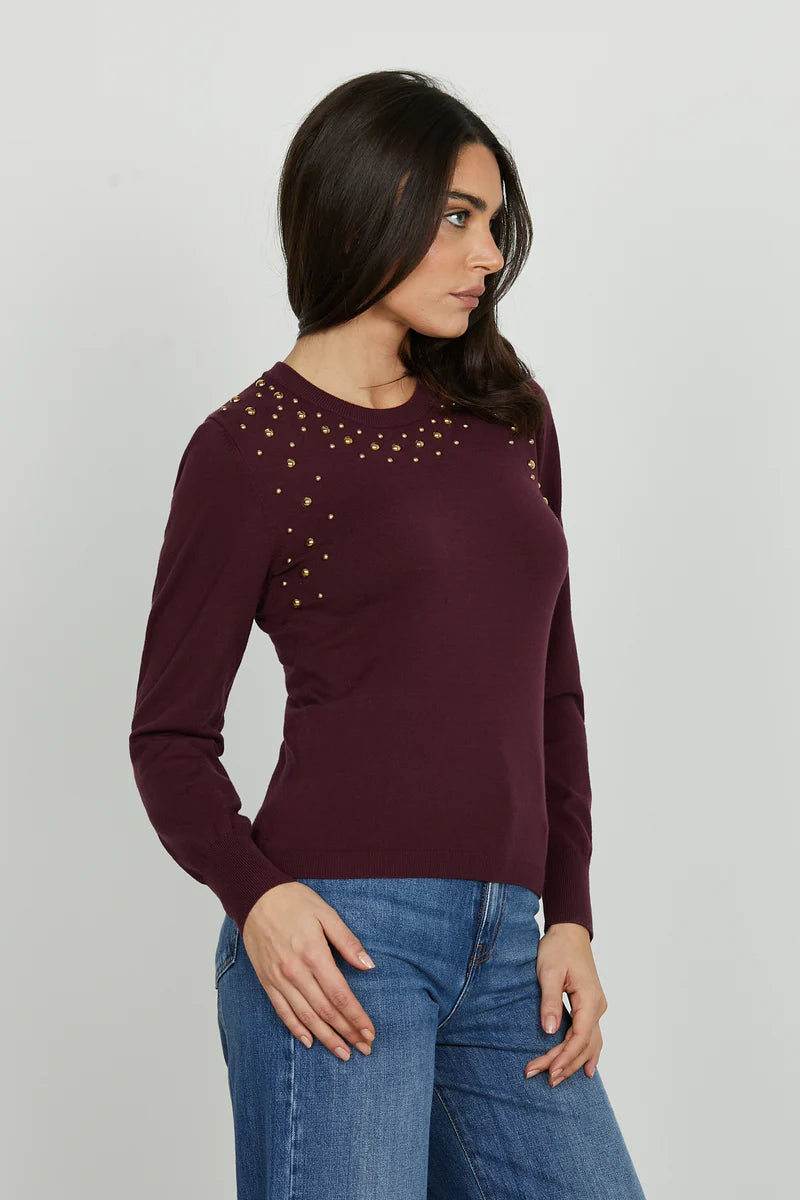 Maglia ELIAS manica lunga con applicazione borchie