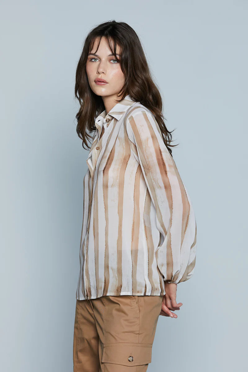 Camicia ALESSIAPI M/L con Elastico Fondo Fant.Sfumata relish