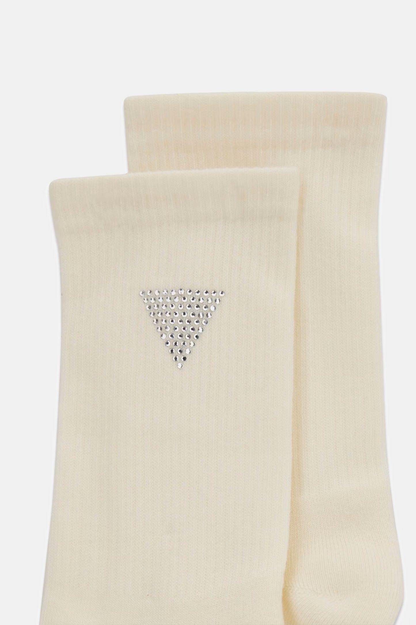 Guess V4GZ03ZZ00I Calzini con logo in strass bianchi
