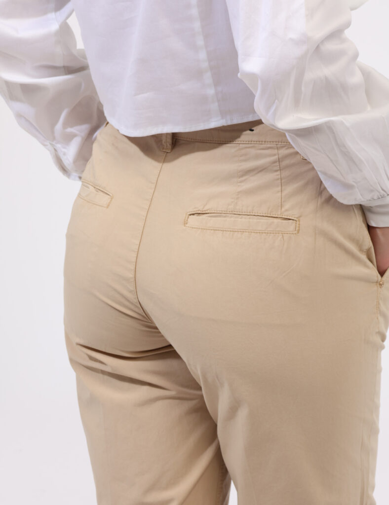 Guess pantaloni in cotone CANDIS colore beige W4GB04 WG4NB