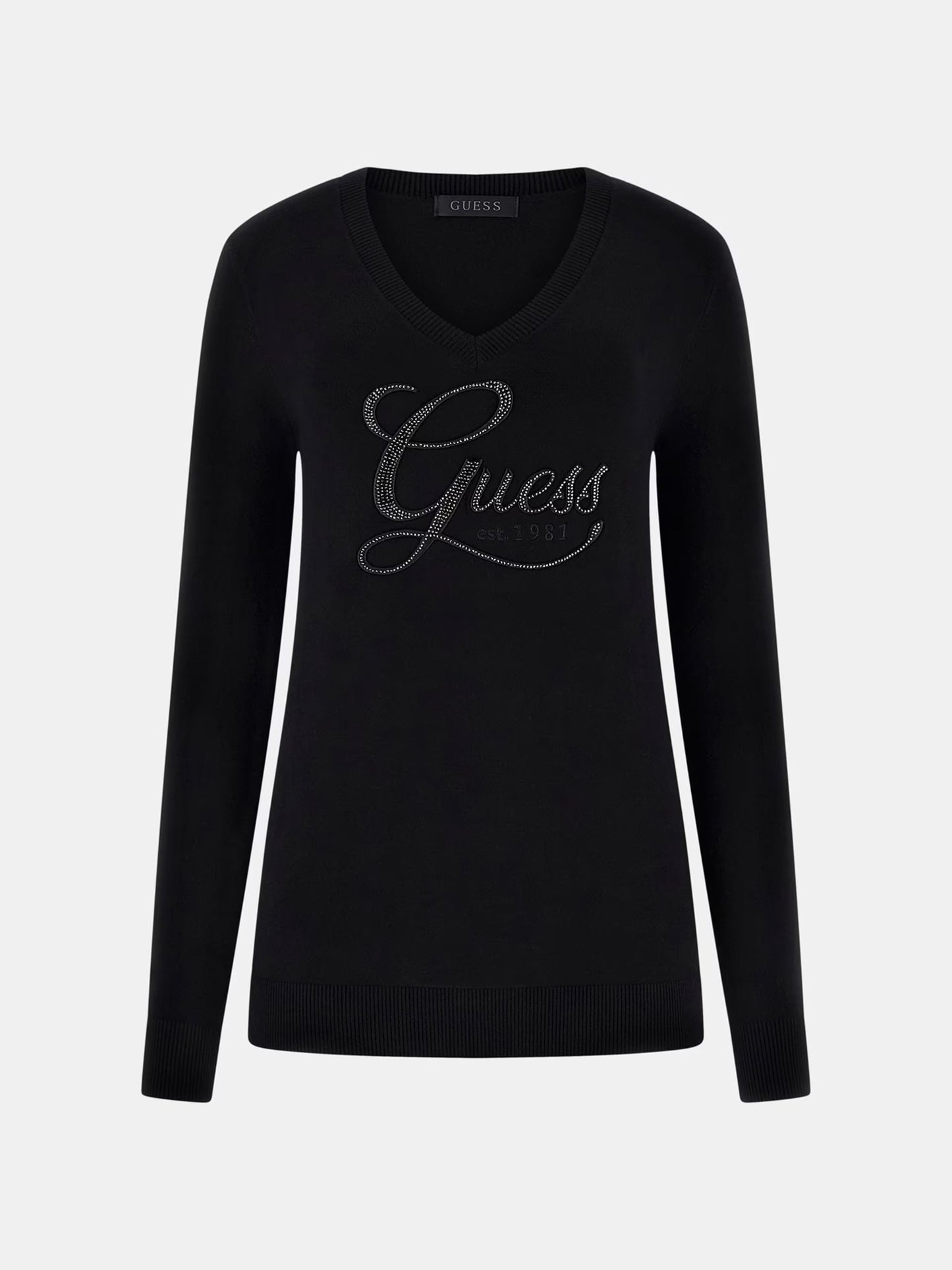 Guess W6RR50Z2NQ2 Maglione con strass logo