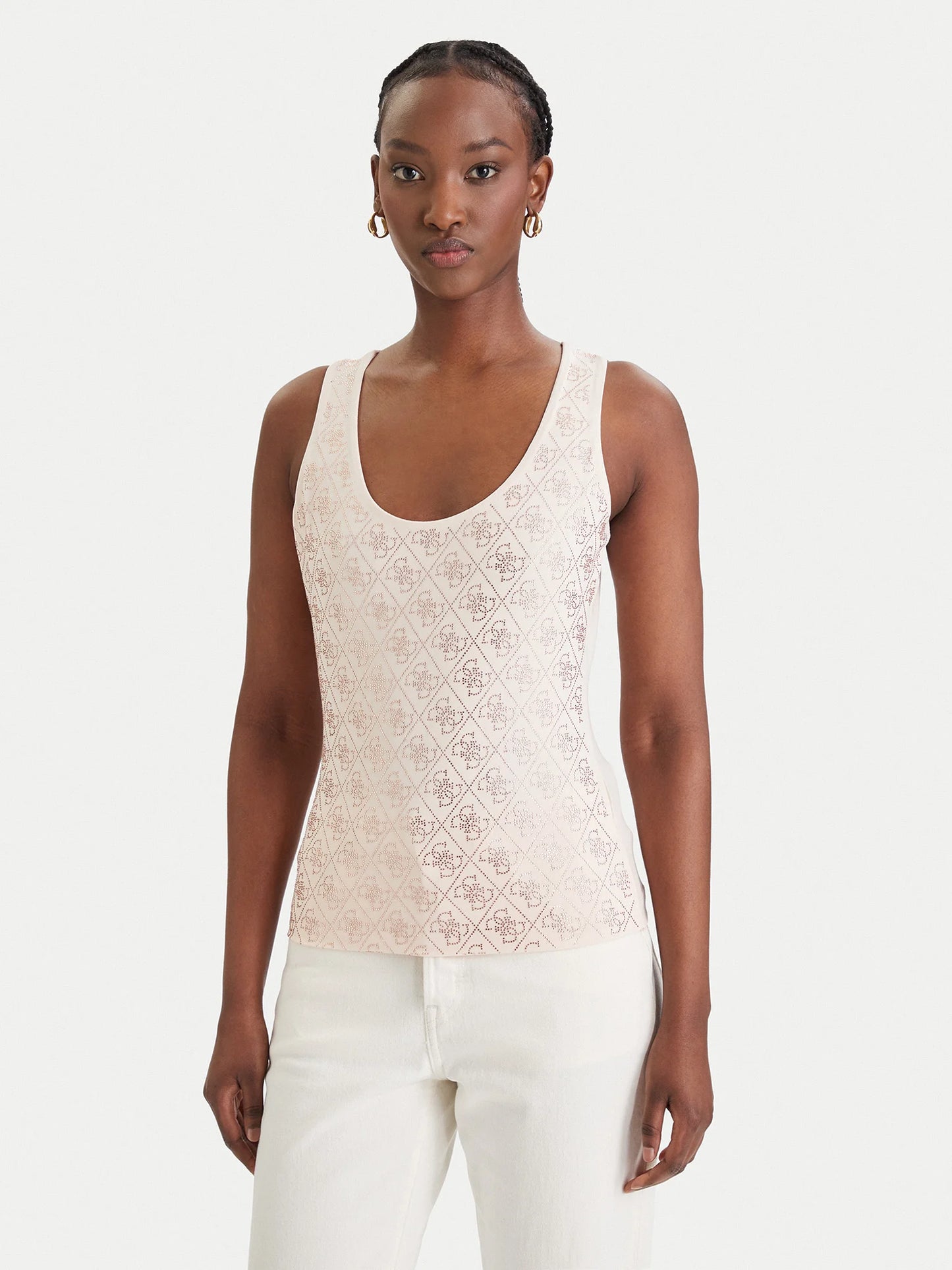 Guess W6GP10K2932 Canotta a coste con logo