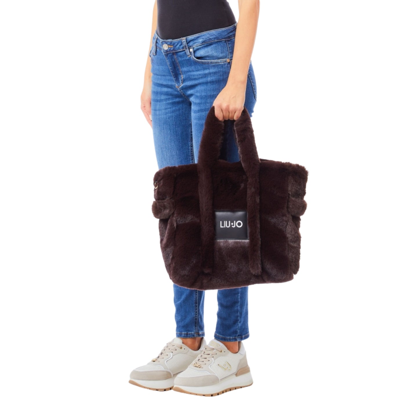 Liu Jo Borsa tracolla e manici in ecopelliccia TF5270 COLORE CIOCCOLATO LIUJO