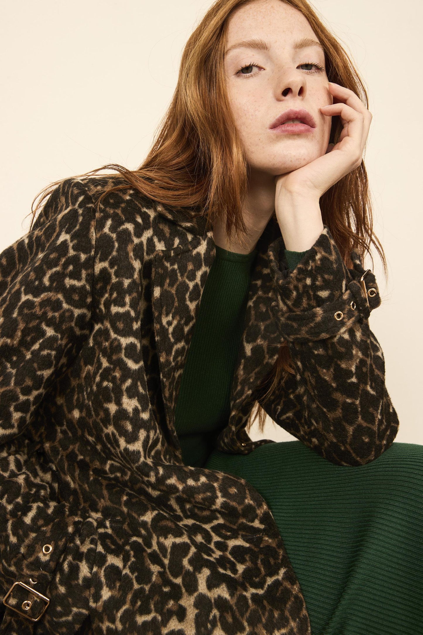 Manteau long à pois - article 521DD35007 - Denny Rose Automne-Hiver 2025/26